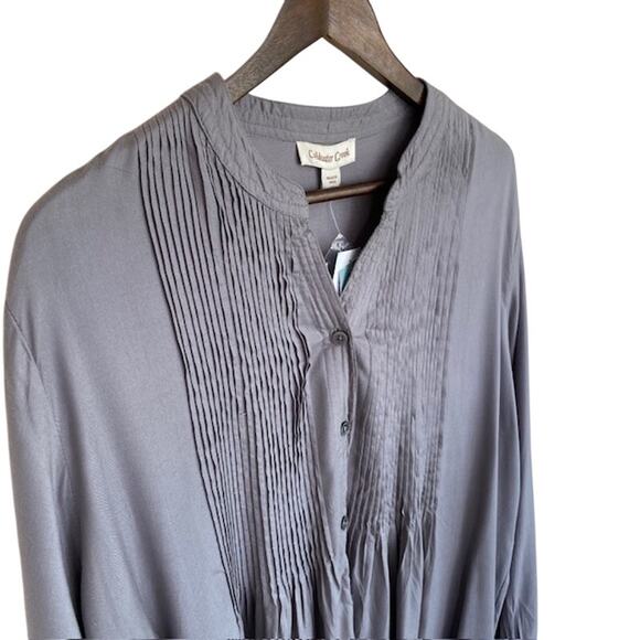 Coldwater Creek Gray Long Sleeve Blouse - XL - NWT - Picture 2 of 6